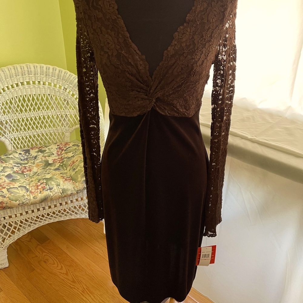 Velvet and lace dress